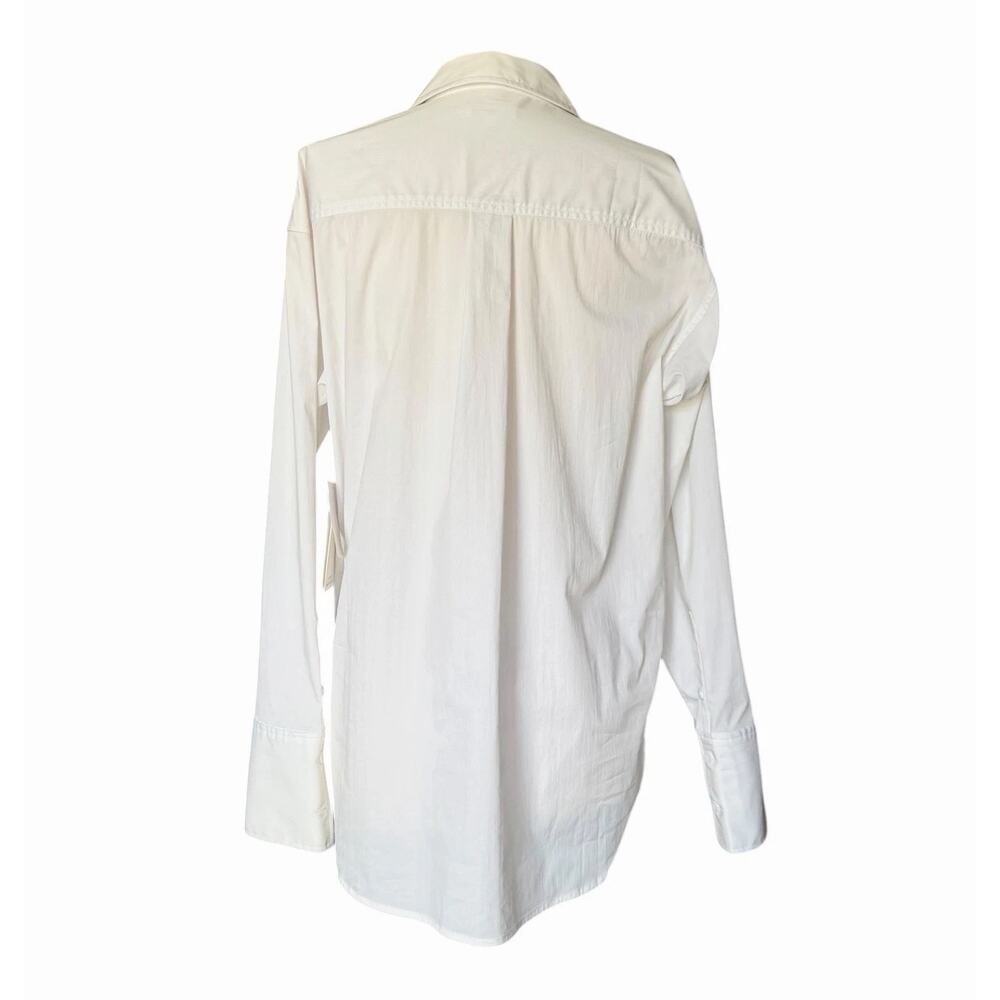 Good American The Good Shirt White Button Down Shirt Long Sleeve Collared 0 NWT - Picture 6 of 13